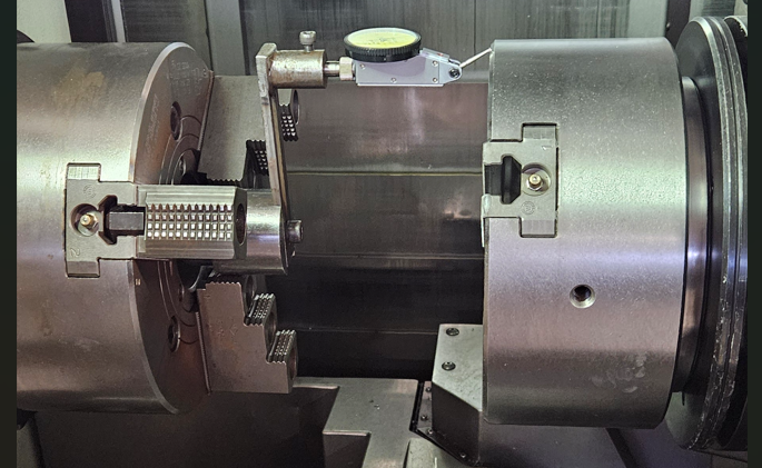 Technician at machine diagnostics and on-site inspection